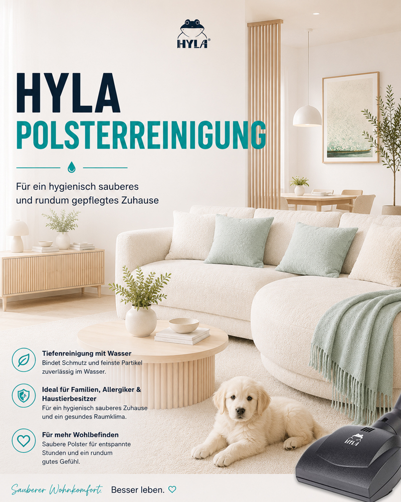 Mehr über den Artikel erfahren Polster reinigen mit dem HYLA – Flecken entfernen und Polster hygienisch reinigen